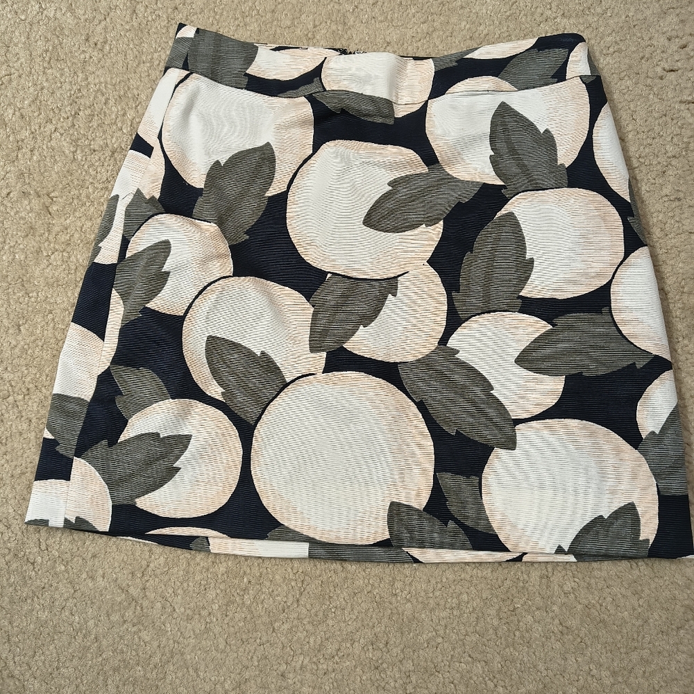 Ann Taylor Peach Print Women's Pencil Mini Skirt 4 Tall *Altered*